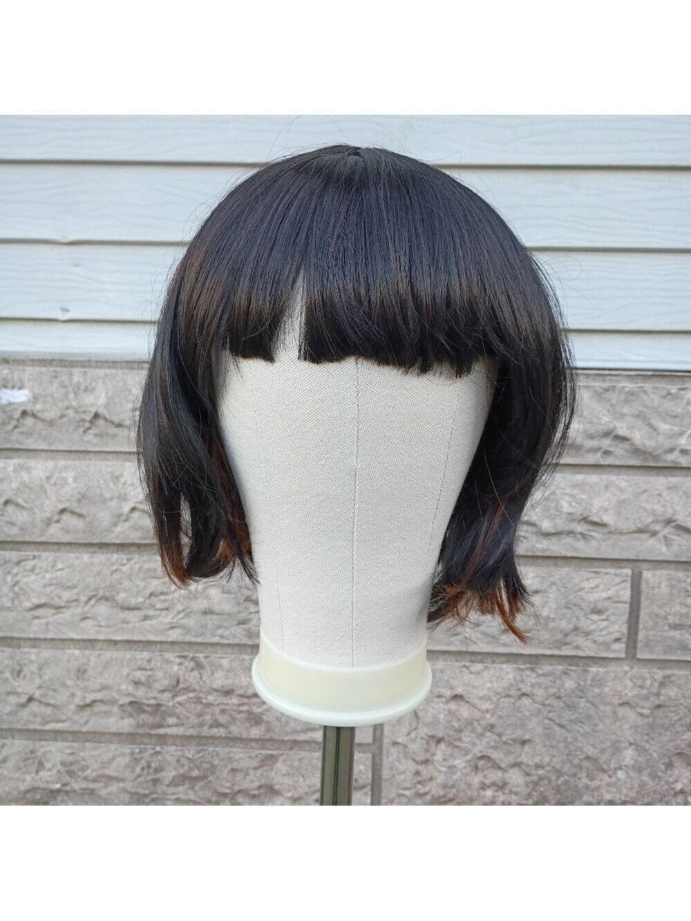 2/$20 Dark Brunette Brown With Light Brown Highlights Bob Synthetic Wig